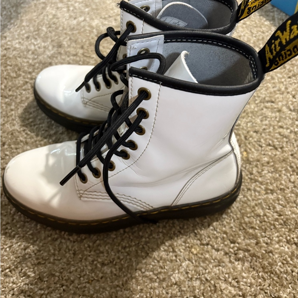 Dr. Martens White Boots with Black Soles - Picture 6 of 10
